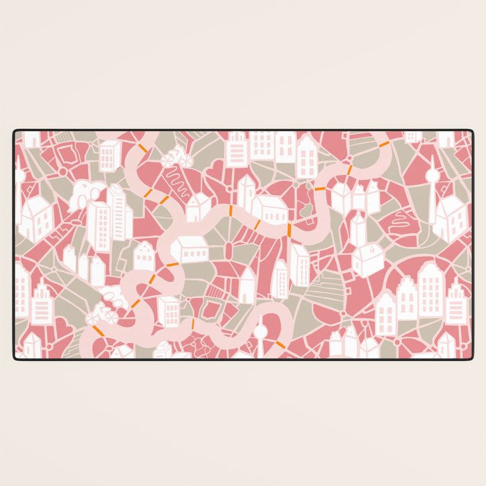 ma ville mon amour; City life collection pearl pink  Desk Mat Gallery Image 3