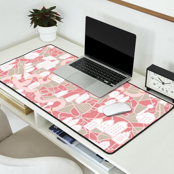 ma ville mon amour; City life collection pearl pink  Desk Mat Gallery Image 2