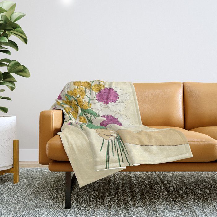 Gorgeous Bouquet Chiaro Throw Blanket Gallery Image 1