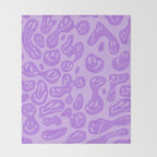 Pastel Purple Dripping Smiley Throw Blanket Gallery Image 2