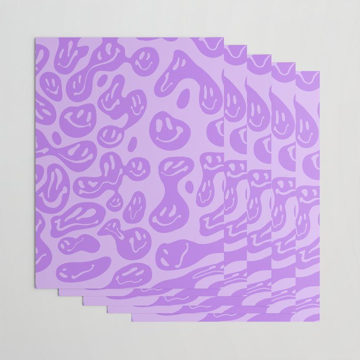 Pastel Purple Dripping Smiley Wrapping Paper Gallery Image 3