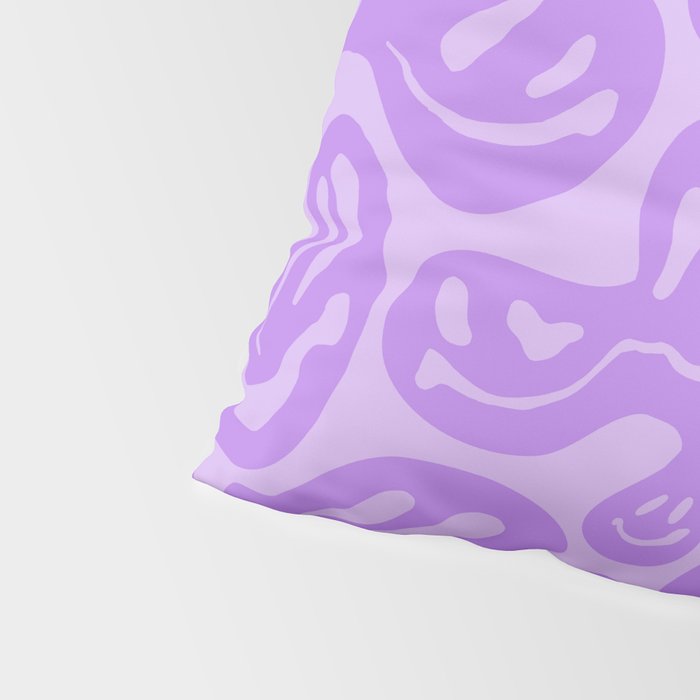 Pastel Purple Dripping Smiley Pillow Sham Gallery Image 4