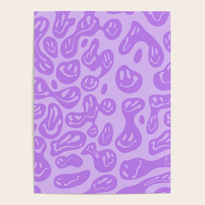 Pastel Purple Dripping Smiley Poster Gallery Image 4