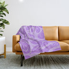 Pastel Purple Dripping Smiley Throw Blanket Gallery Image 1
