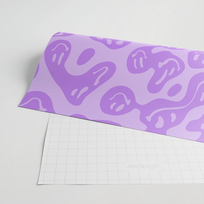 Pastel Purple Dripping Smiley Wrapping Paper Gallery Image 2
