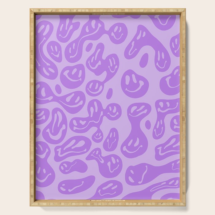Pastel Purple Dripping Smiley Serving Tray Gallery Image 1