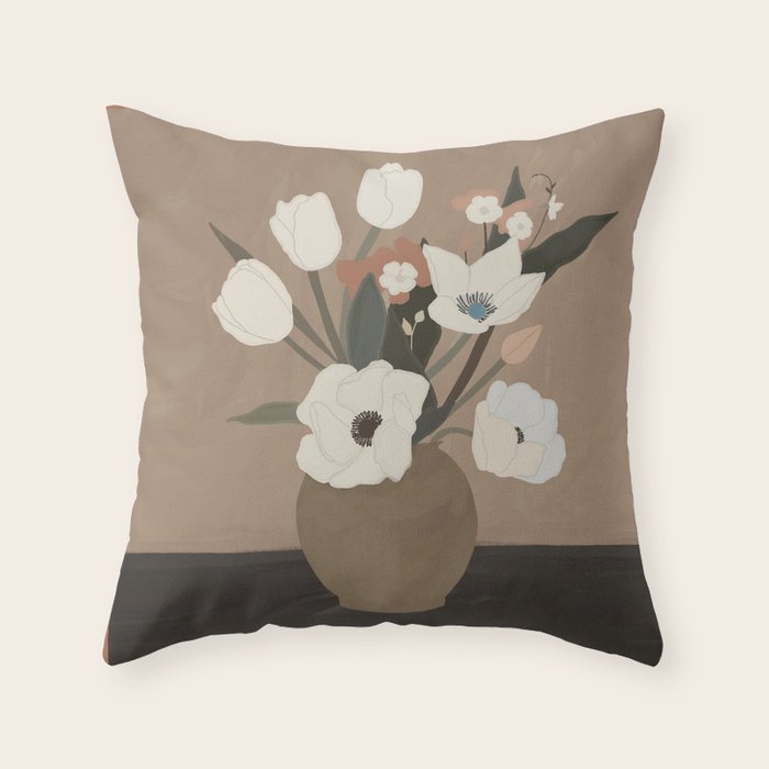 Gently Flowers Throw Pillow Gallery Image 6