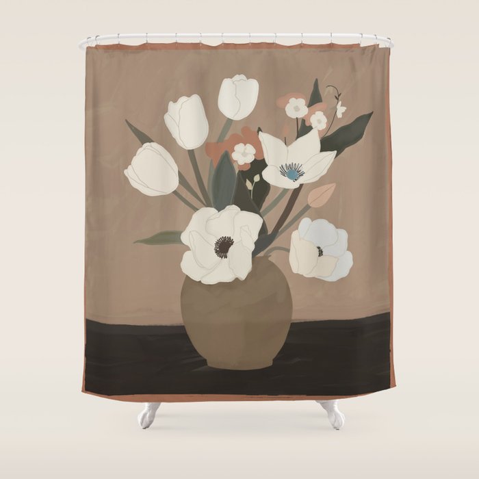 Gently Flowers Shower Curtain Gallery Image 1
