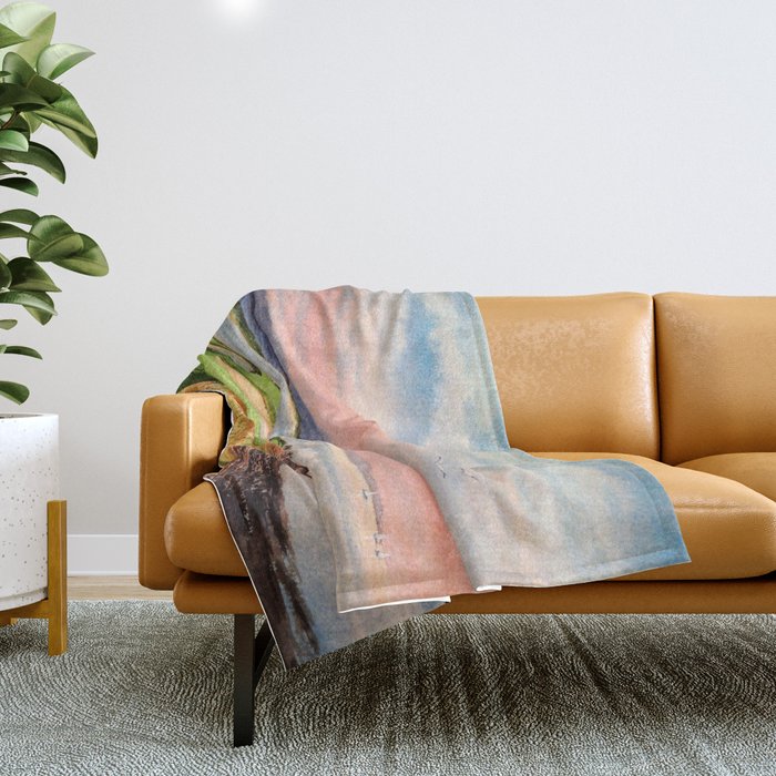 Pebble Beach Golf Course Hole 7 Throw Blanket Gallery Image 1