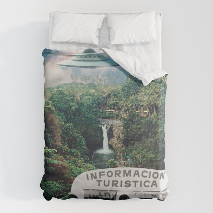 The Visitors // UFOs in Paradise Duvet Cover Gallery Image 6