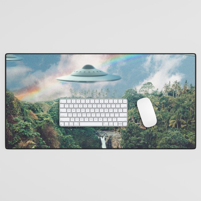 The Visitors // UFOs in Paradise Desk Mat Gallery Image 1