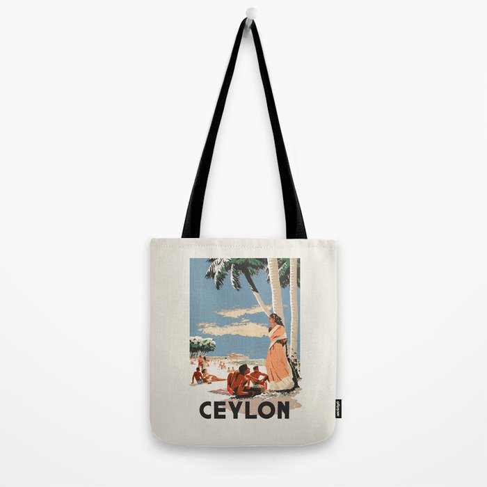 Ceylon Sri Lanka Vintage Travel Poster, 1948 Tote Bag Gallery Image 2