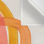 Funky Retro 70's Style Pattern Orange Pink Greindent Striped Circles Mid Century Colorful Pop Art Wall Tapestry Gallery Image 3