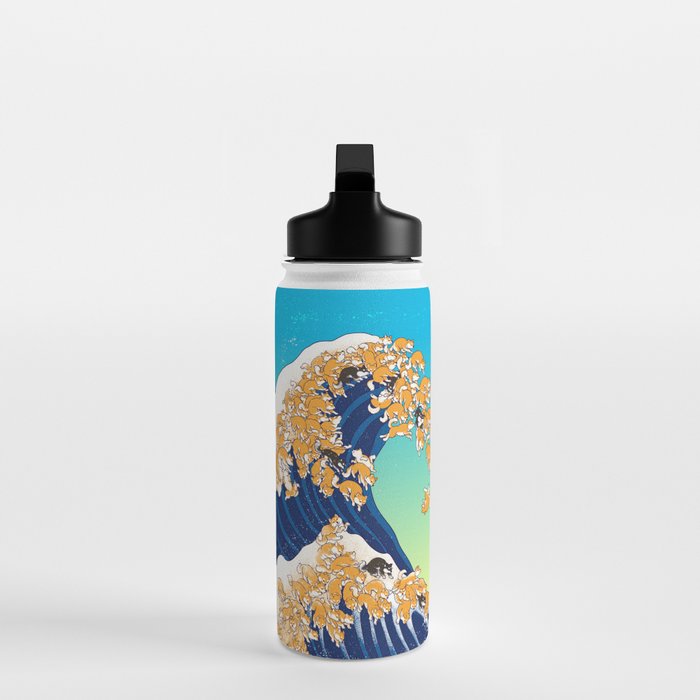 Shiba Inu in Great Wave Water Bottle Gallery Image 3