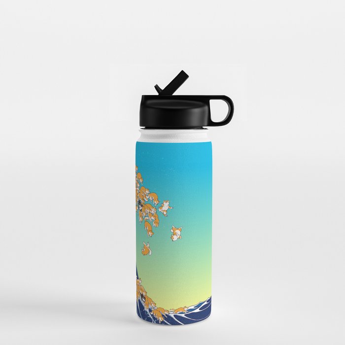 Shiba Inu in Great Wave Water Bottle Gallery Image 1