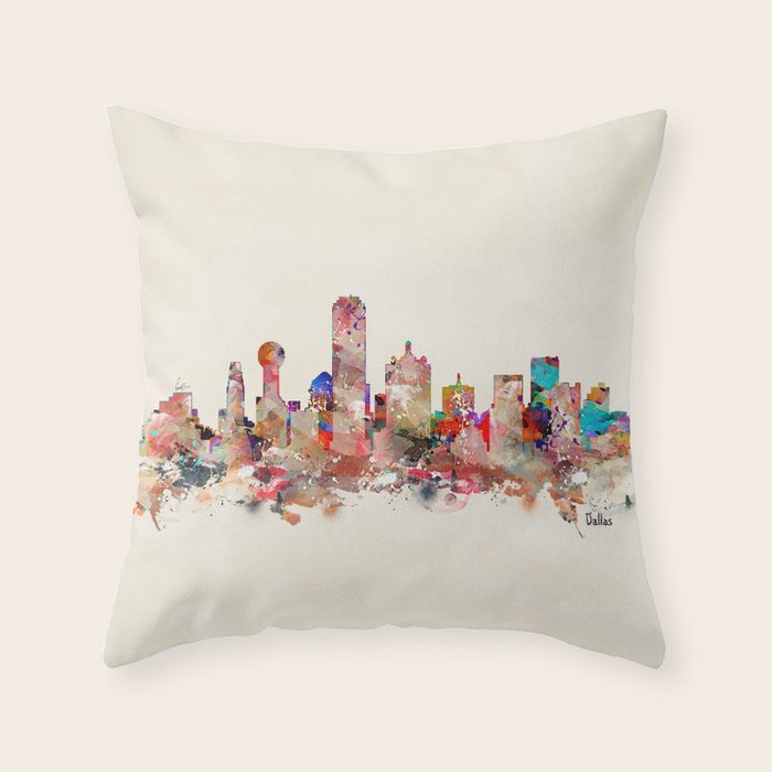 Dallas city texas Throw Pillow Gallery Image 1