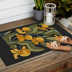 Gold Garden Iris Outdoor Rug Gallery Image 2