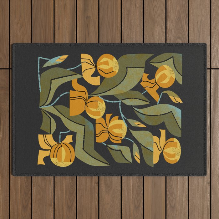 Gold Garden Iris Outdoor Rug Gallery Image 1