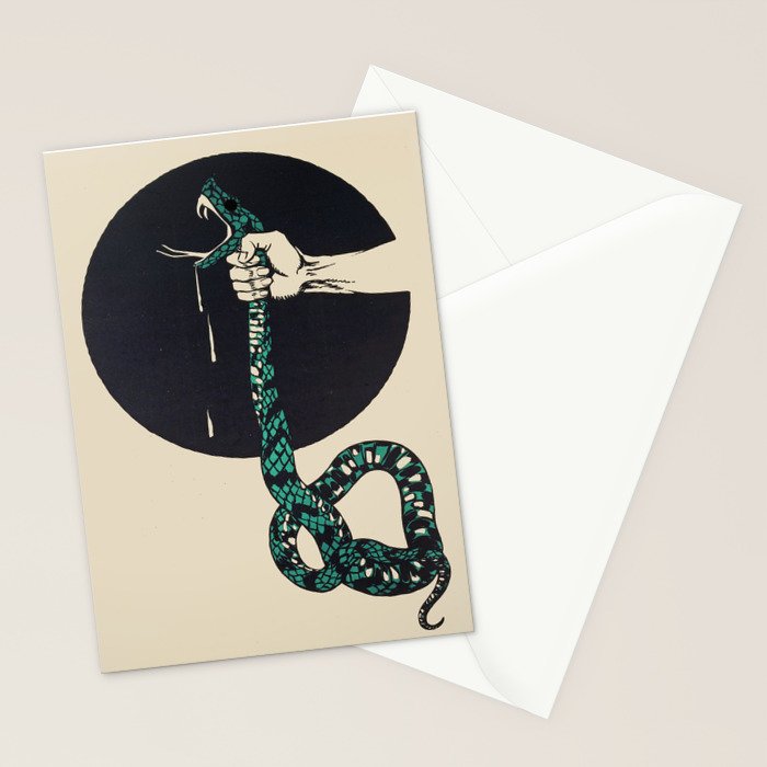The strangling of a poisonous snake, representing the crushing colour lithograph G. Dorival 1918 Stationery Card Gallery Image 2