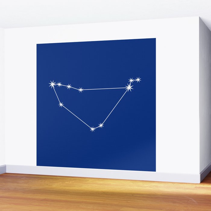 Capricorn Zodiac Star Constellation Line Art Dark Blue Wall Mural Gallery Image 2