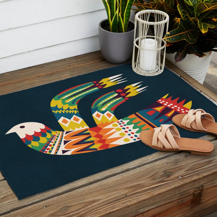 Native Bird Outdoor Rug Gallery Image 2
