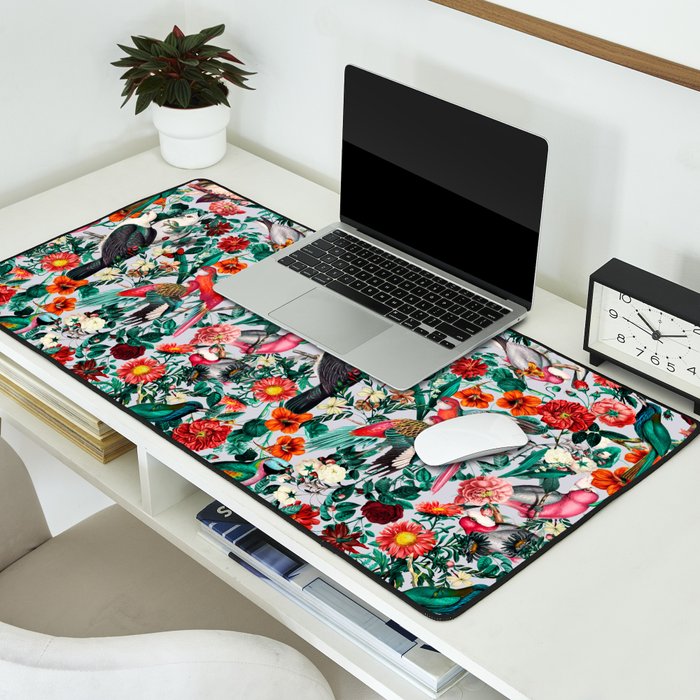 FLORAL AND BIRDS XIV Desk Mat Gallery Image 2