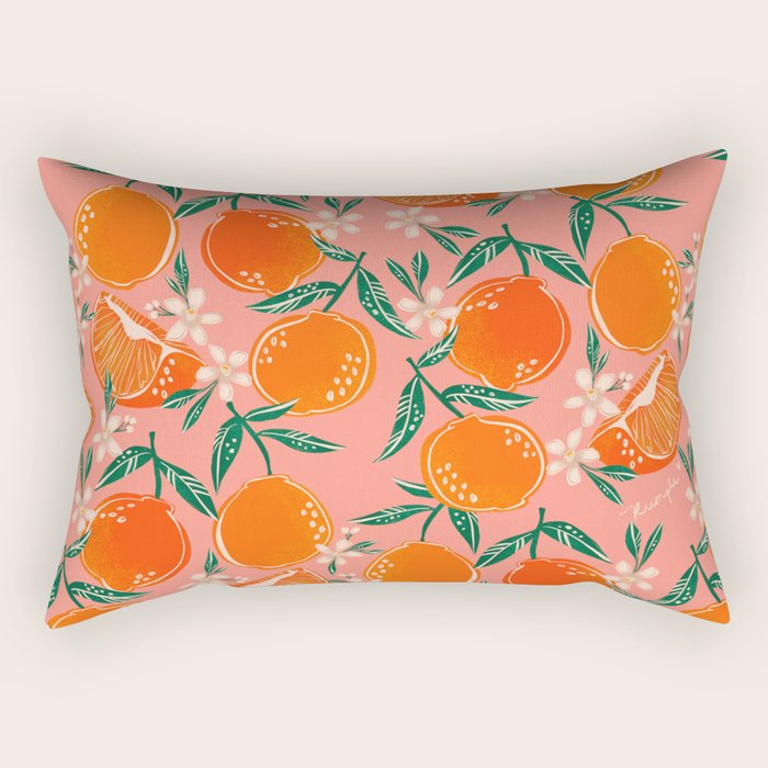 Fresh tangerines Rectangular Pillow Gallery Image 1