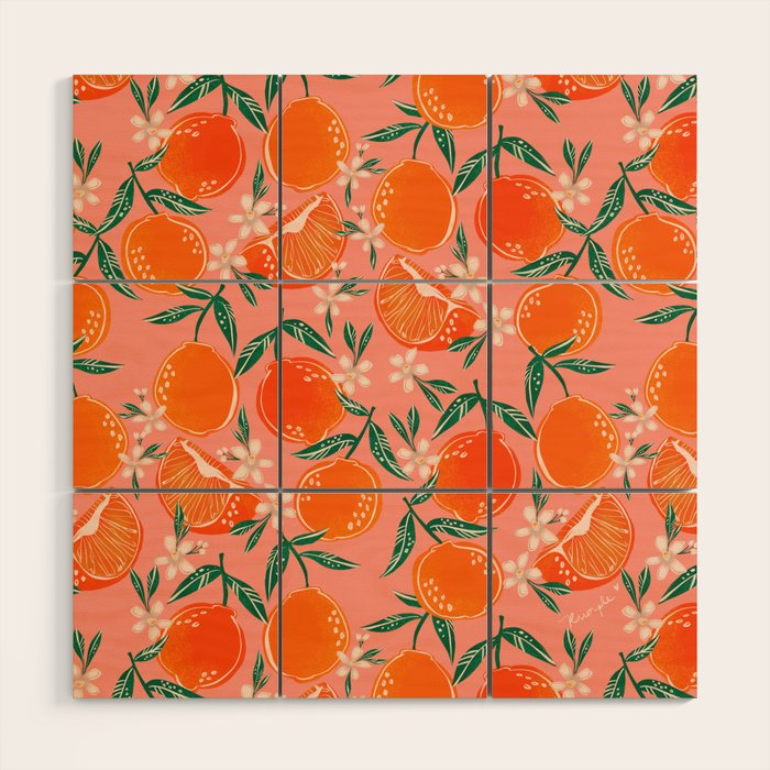 Fresh tangerines Wood Wall Art Gallery Image 1