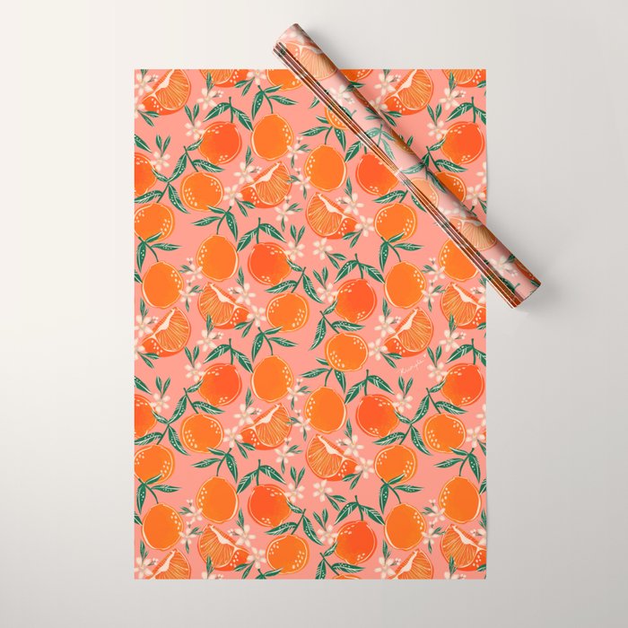 Fresh tangerines Wrapping Paper Gallery Image 1