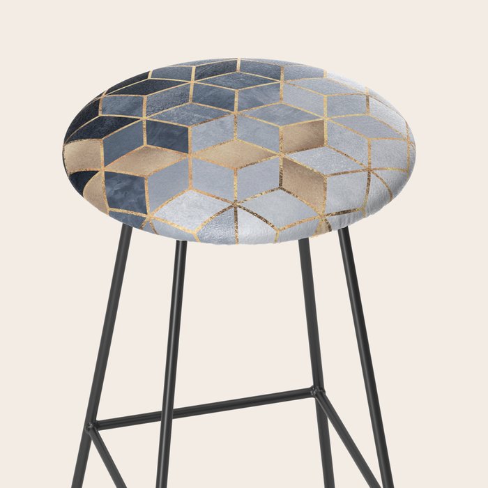 Soft Blue Gradient Cubes Stool Gallery Image 2