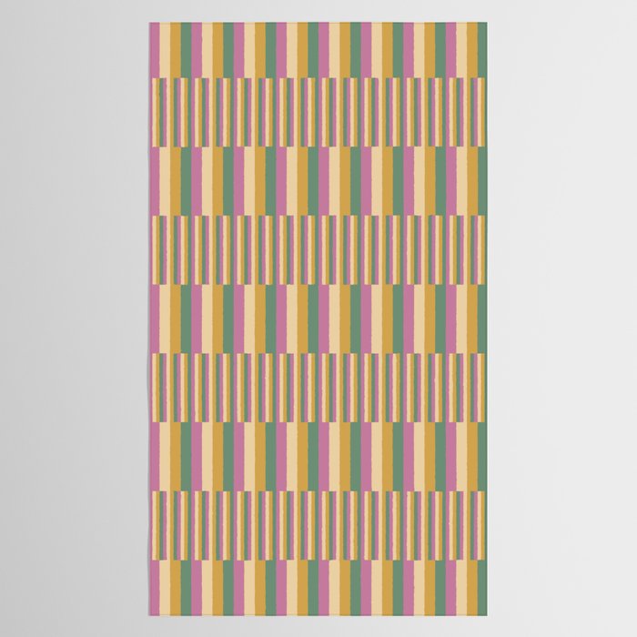 Mixed Stripes Pattern XIII Tropical Summer Tablecloth Gallery Image 2