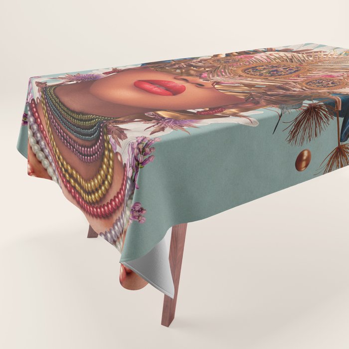 Blossom in a golden asymmetry Tablecloth Gallery Image 1