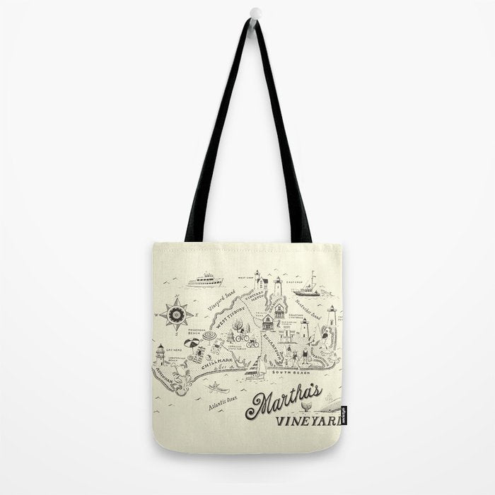 Martha's Vineyard Map Tote Bag Gallery Image 2