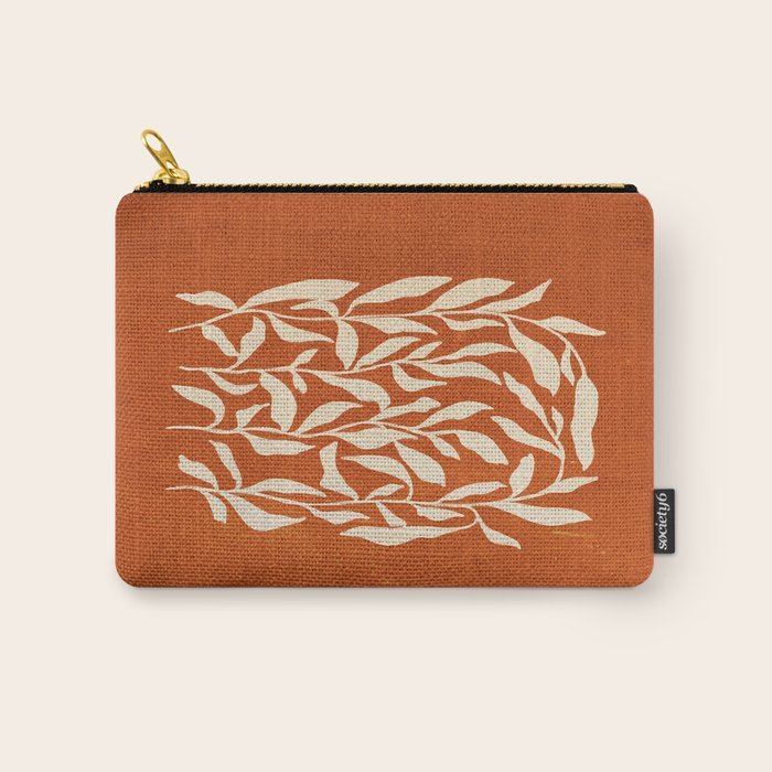 Cognac Leaves: Mid Century Terracotta Edition Carry All Pouch Gallery Image 1