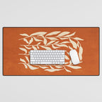 Cognac Leaves: Mid Century Terracotta Edition Desk Mat Gallery Image 1