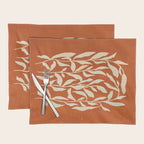 Cognac Leaves: Mid Century Terracotta Edition Placemat Gallery Image 1