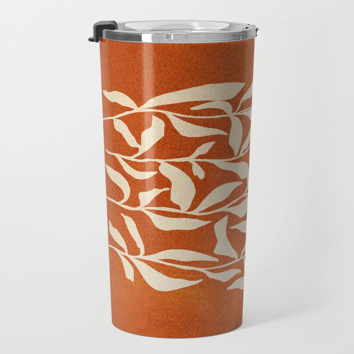 Cognac Leaves: Mid Century Terracotta Edition Travel Mug Gallery Image 3