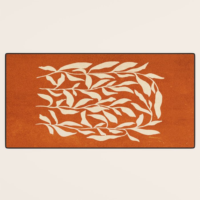 Cognac Leaves: Mid Century Terracotta Edition Desk Mat Gallery Image 3