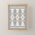 Southwestern Pattern 131 Gray and Beige Mini Art Print Gallery Image 1