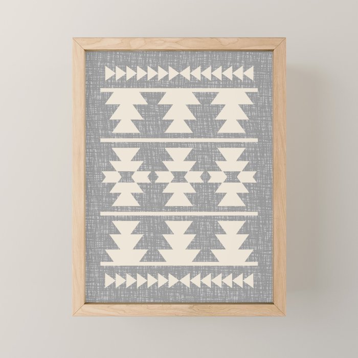 Southwestern Pattern 131 Gray and Beige Mini Art Print Gallery Image 1