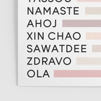 Hello In Different Languages - Pink Beige Poster Gallery Image 3