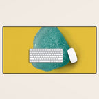  Seaglass on mustard, japandi minimalist Desk Mat Gallery Image 1
