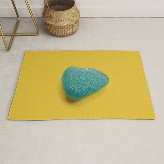  Seaglass on mustard, japandi minimalist Rug Gallery Image 1