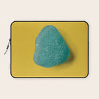  Seaglass on mustard, japandi minimalist Laptop Sleeve Gallery Image 1