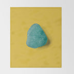  Seaglass on mustard, japandi minimalist Throw Blanket Gallery Image 2