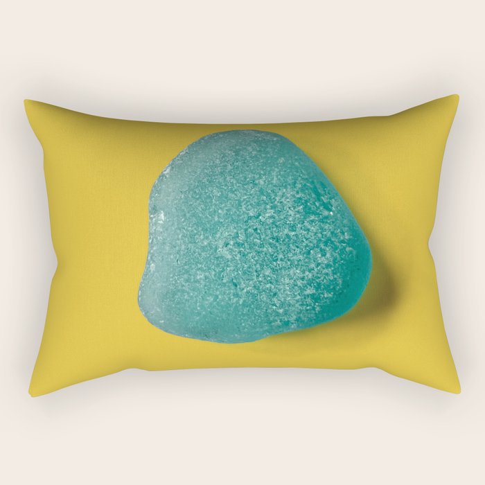  Seaglass on mustard, japandi minimalist Rectangular Pillow Gallery Image 2