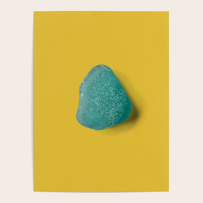  Seaglass on mustard, japandi minimalist Poster Gallery Image 4