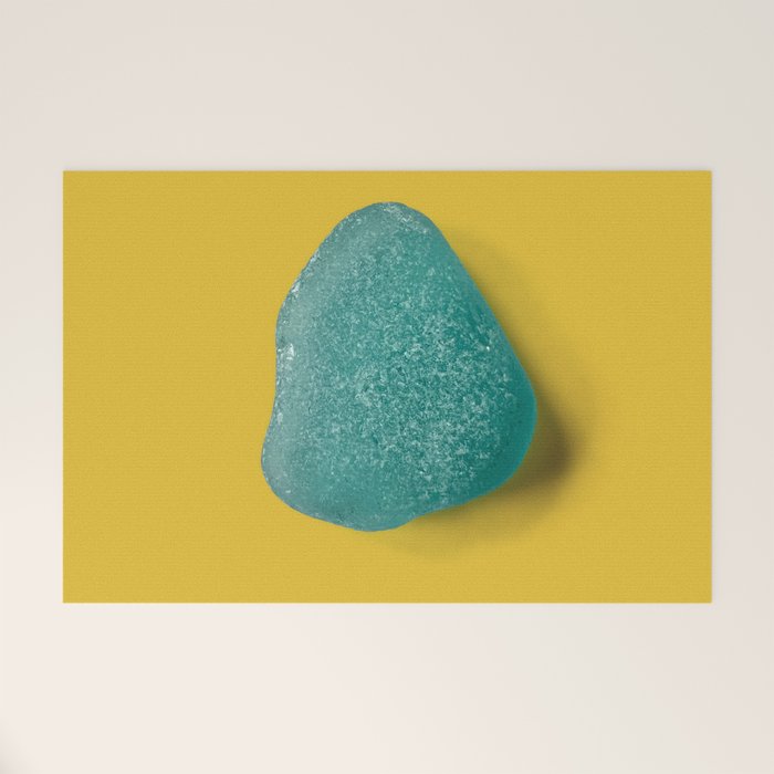  Seaglass on mustard, japandi minimalist Welcome Mat Gallery Image 1