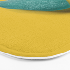  Seaglass on mustard, japandi minimalist Bath Mat Gallery Image 3