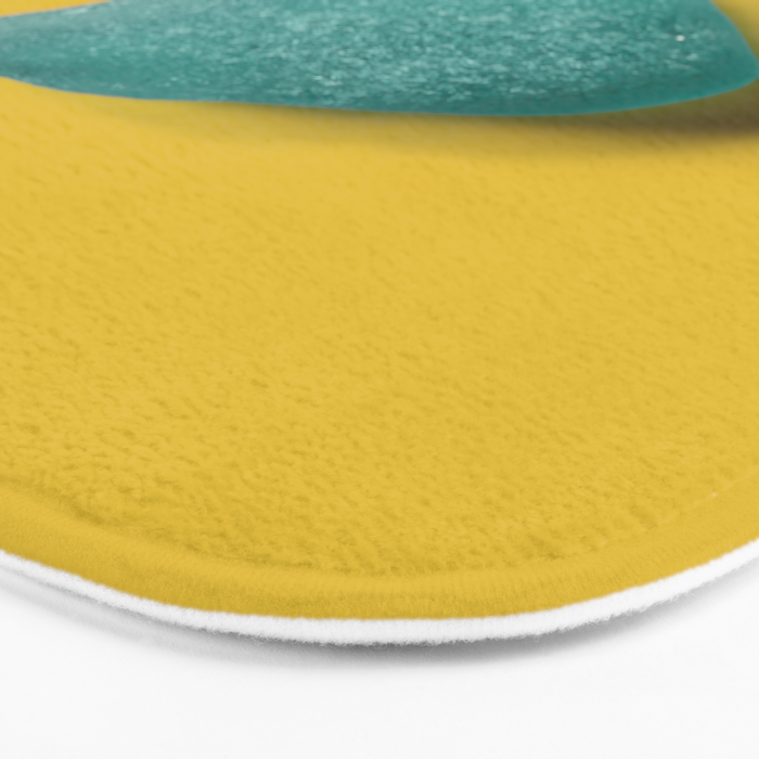  Seaglass on mustard, japandi minimalist Bath Mat Gallery Image 3